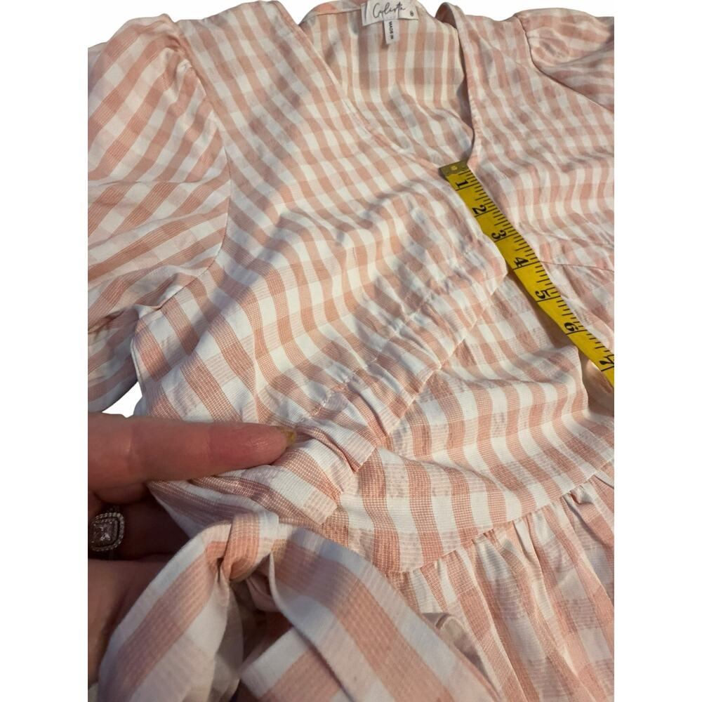 Calista Pink and White Gingham Dress - Size M - Picture 12 of 14